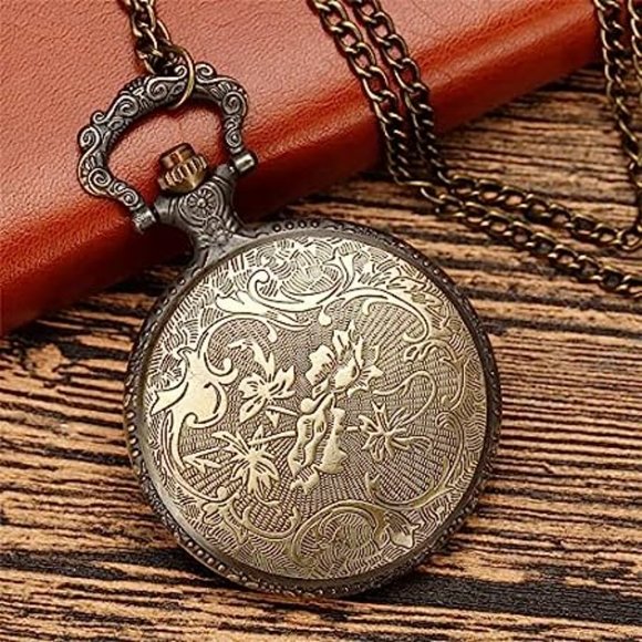 New bronzed semi truck pocket watch on removable chain - Picture 5 of 5